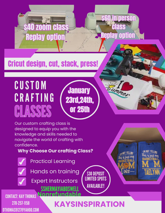 Video step by step Cricut class